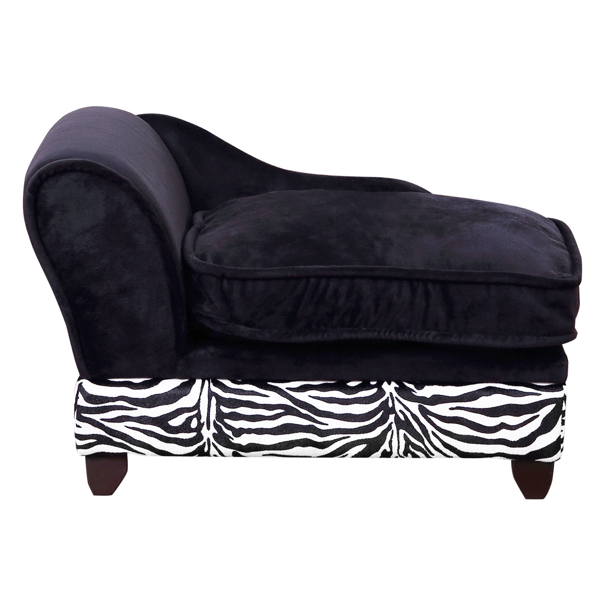 PawHut Soft Warm Pet Sofa Dog Puppy Sleeping Bed Pet Raised Lounge Couch Zebra-Stripe Pet Furniture