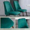 HOMCOM Dining Chairs Set of 4, Modern Kitchen Chairs with Velvet-touch Upholstery, Curved Back and Wood-grain Steel Legs, Accent Chairs for Living Room, Bedroom, Green