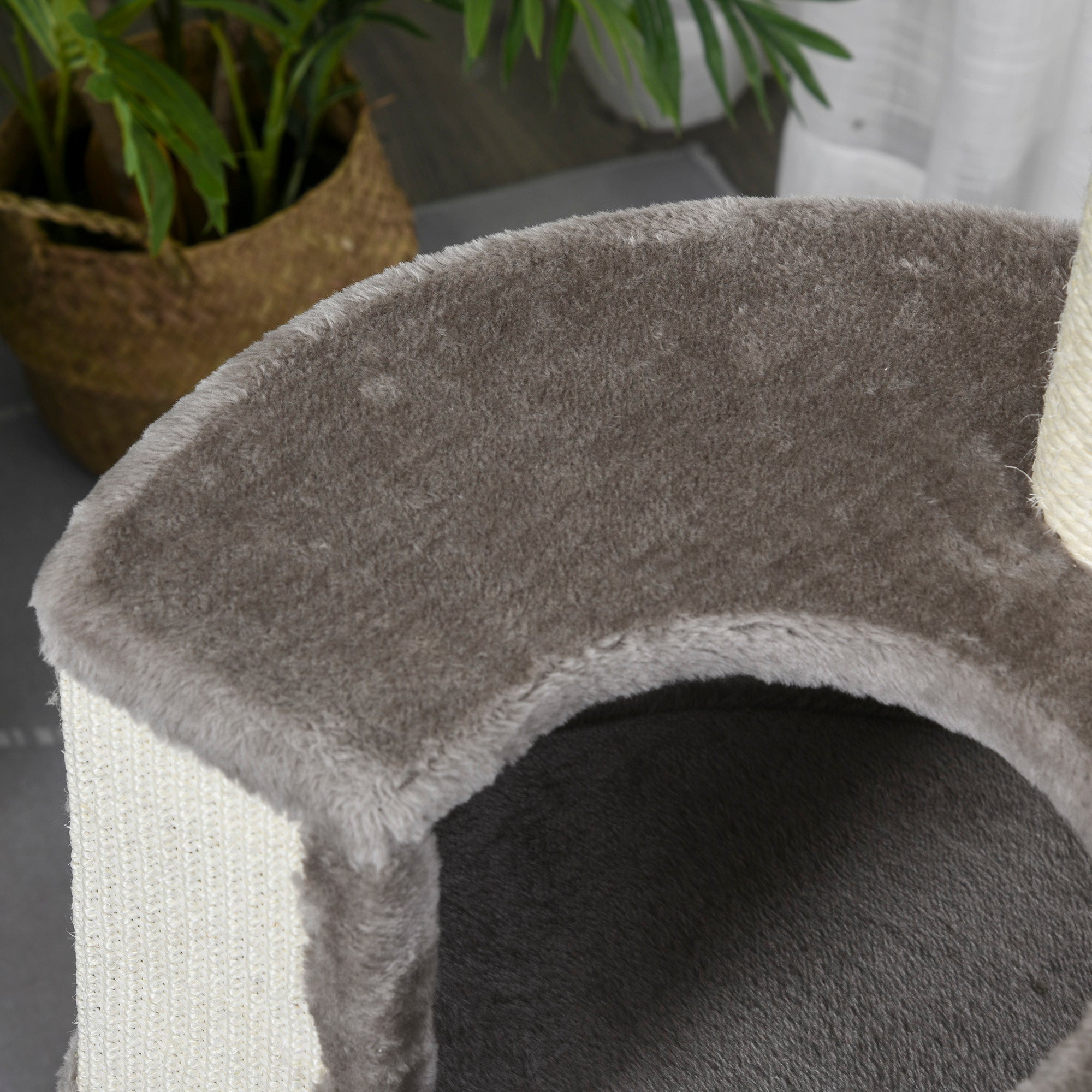 PawHut 43" Plush Cat Tree Activity Condo with Sisal Scratching Posts, Elevated Comfortable Perch, & Roomy Interior Area