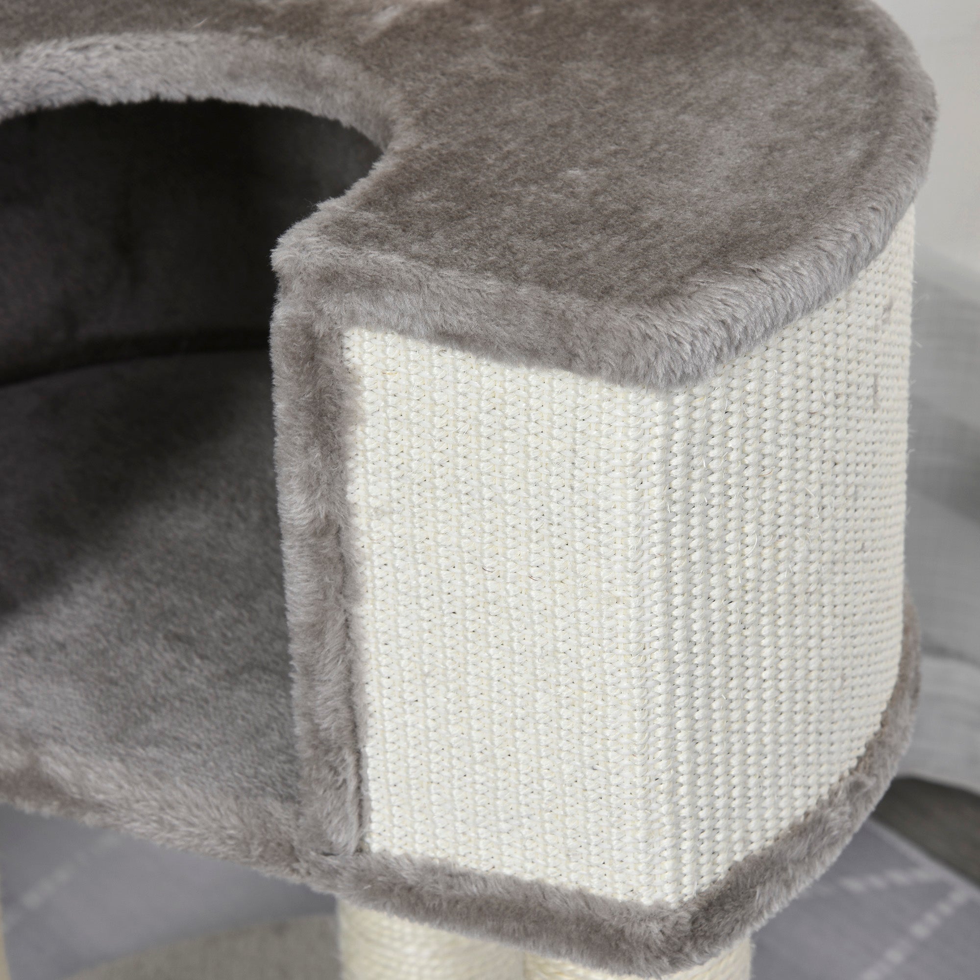 PawHut 43" Plush Cat Tree Activity Condo with Sisal Scratching Posts, Elevated Comfortable Perch, & Roomy Interior Area