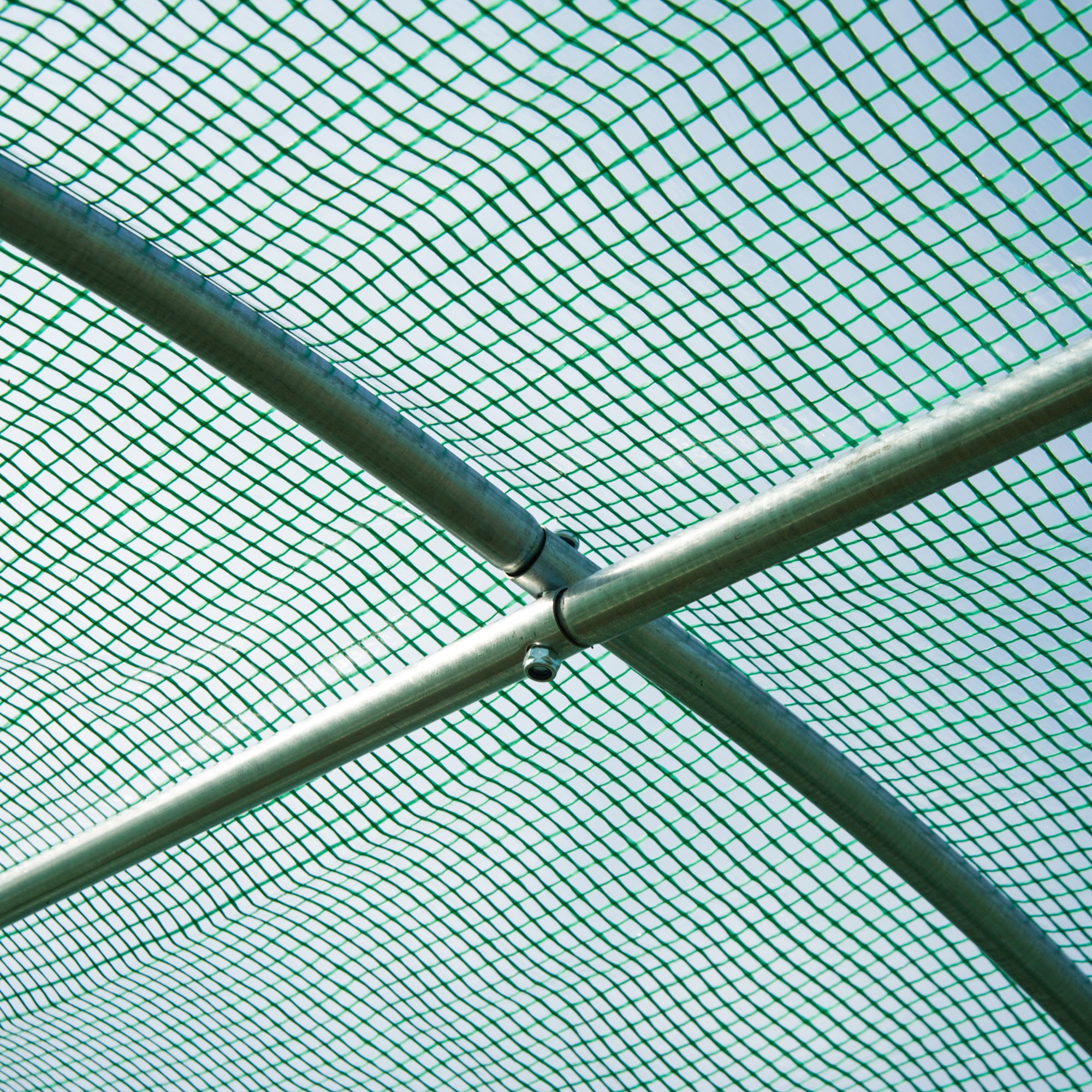 Outsunny Walk-in Tunnel Greenhouse, 13 x 6.4 x 6.5 ft Hoop House with Zipped Roll-Up Door and 8 Mesh Windows, Outdoor Greenhouse with Galvanised Steel Frame, Green