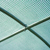 Outsunny Walk-in Tunnel Greenhouse, 13 x 6.4 x 6.5 ft Hoop House with Zipped Roll-Up Door and 8 Mesh Windows, Outdoor Greenhouse with Galvanised Steel Frame, Green