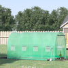 Outsunny Walk-in Tunnel Greenhouse, 13 x 6.4 x 6.5 ft Hoop House with Zipped Roll-Up Door and 8 Mesh Windows, Outdoor Greenhouse with Galvanised Steel Frame, Green