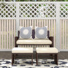 Outsunny 3 Pieces PE Rattan Patio Furniture with Cushions, Outdoor Wicker Conversation Sofa Sets w/ Footstools and Two Pillows, for Poolside, Backyard, Garden, Beige