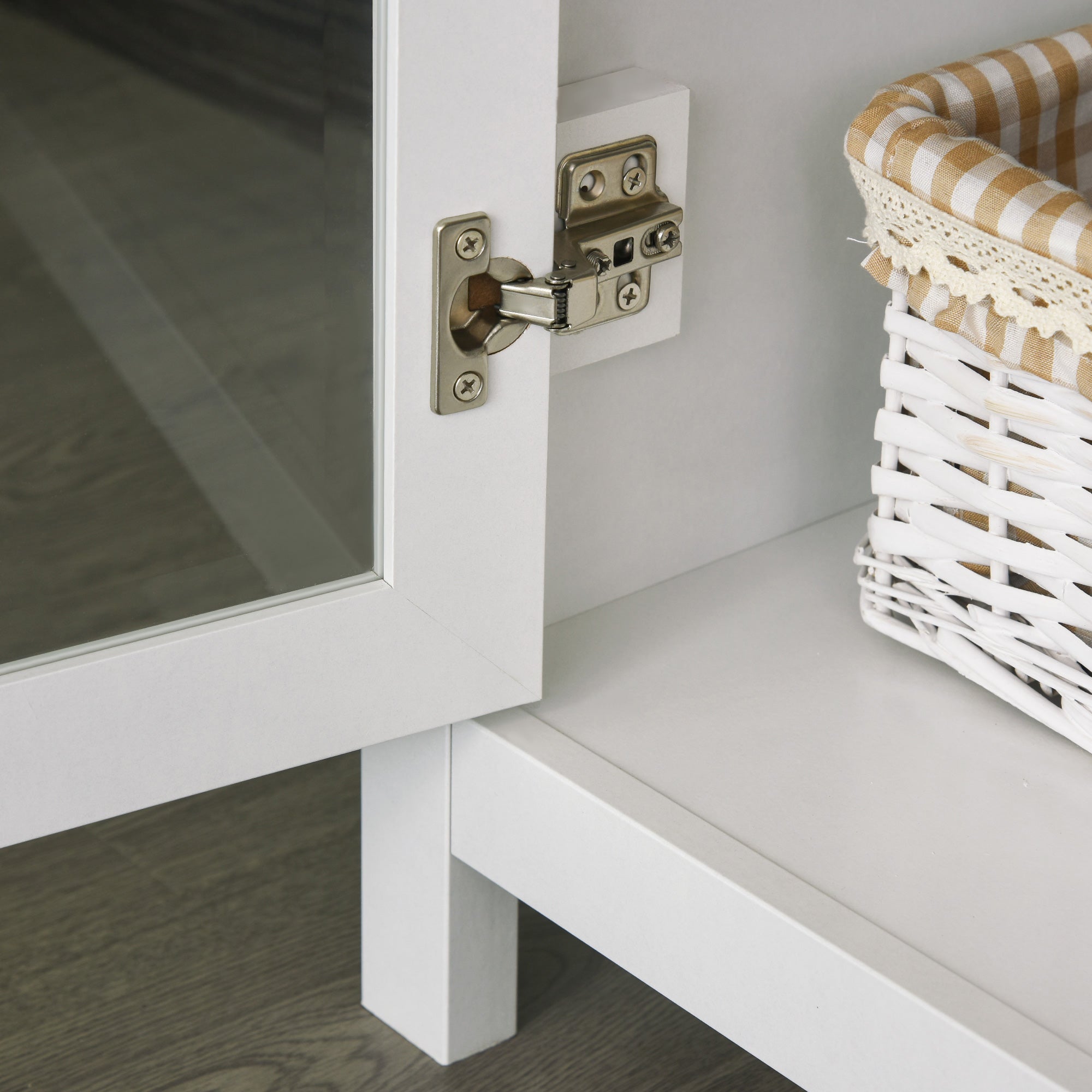 HOMCOM 3-Tier Multifunctional Bookcase, Storage Bookshelf, Display Shelves with Glass Doors, Open Compartments and Adjustable Shelves for Home Office, Living Room, Study, White