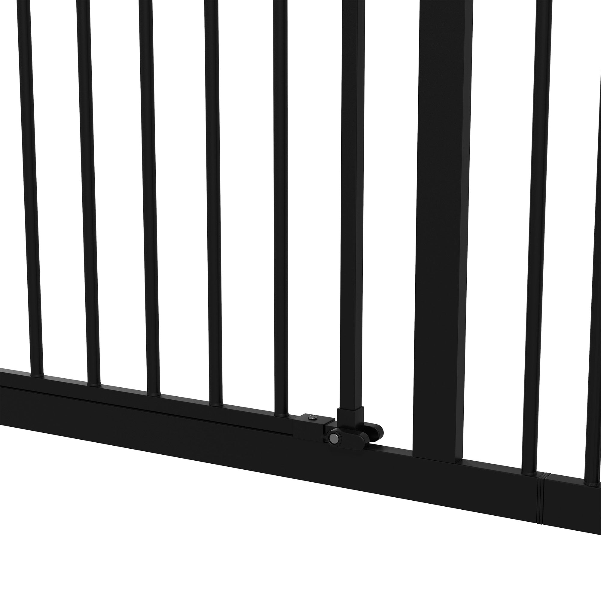 PawHut Dog Gate Stair Gate Pressure Fit Pets Barrier Auto Close for Doorway Hallway, 74-94cm Wide Adjustable, Black