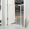 PawHut 36"H Dog Gate with Cat Door, Pet Gate with Small Door, Easy Open Indoor Dog Gates for Doorways, House, Stair, 29"-32" Long, White