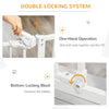 PawHut 36"H Dog Gate with Cat Door, Pet Gate with Small Door, Easy Open Indoor Dog Gates for Doorways, House, Stair, 29"-32" Long, White