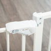 PawHut 36"H Dog Gate with Cat Door, Pet Gate with Small Door, Easy Open Indoor Dog Gates for Doorways, House, Stair, 29"-32" Long, White
