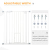 PawHut 36"H Dog Gate with Cat Door, Pet Gate with Small Door, Easy Open Indoor Dog Gates for Doorways, House, Stair, 29"-32" Long, White