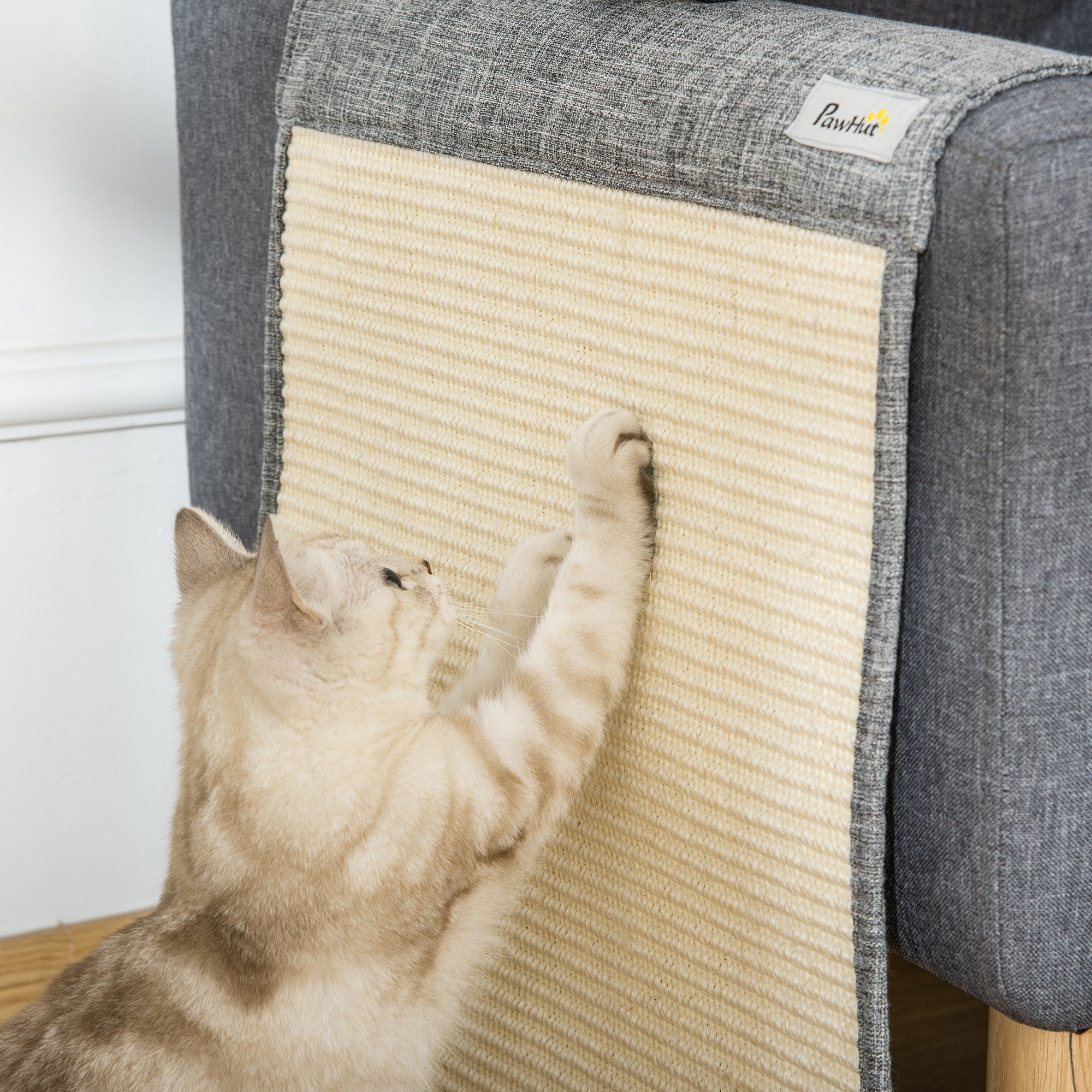 PawHut 2PCs Cat Scratching Pad Board Mat Blanket Kitten Scratcher Grey