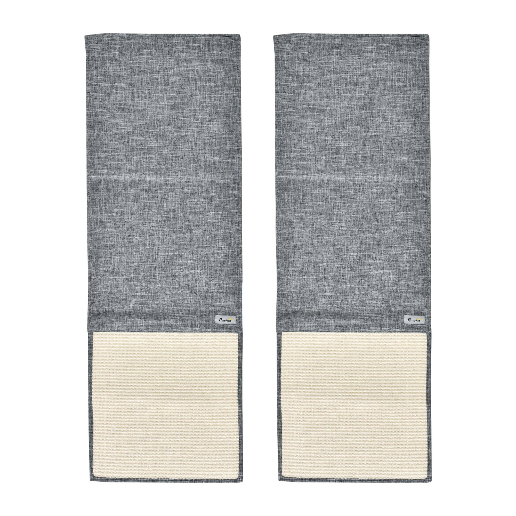 PawHut 2PCs Cat Scratching Pad Board Mat Blanket Kitten Scratcher Grey