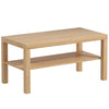 HOMCOM 2 Tier Coffee Table with Storage Shelf, Rectangular Center Table for Living Room, Home Office Furniture Nature Wood