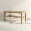HOMCOM 2 Tier Coffee Table with Storage Shelf, Rectangular Center Table for Living Room, Home Office Furniture Nature Wood