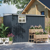 Outsunny 4' x 8' Outdoor Storage Shed, Metal Garden Shed with Window, 2 Vents and Lockable Door, for Backyard, Garden, Lawn, Dark Grey