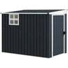 Outsunny 4' x 8' Outdoor Storage Shed, Metal Garden Shed with Window, 2 Vents and Lockable Door, for Backyard, Garden, Lawn, Dark Grey