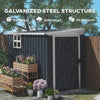 Outsunny 4' x 8' Outdoor Storage Shed, Metal Garden Shed with Window, 2 Vents and Lockable Door, for Backyard, Garden, Lawn, Dark Grey