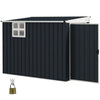 Outsunny 4' x 8' Outdoor Storage Shed, Metal Garden Shed with Window, 2 Vents and Lockable Door, for Backyard, Garden, Lawn, Dark Grey