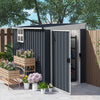 Outsunny 4' x 8' Outdoor Storage Shed, Metal Garden Shed with Window, 2 Vents and Lockable Door, for Backyard, Garden, Lawn, Dark Grey