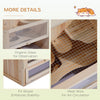 PawHut 24 Inch Hamster Cage, 2 Levels Small Animals Cage with Openable Roof, Run Space, Platforms, Pet House for Dwarf Hamsters, Gerbils, Chinchillas, Natural Wood