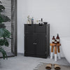 kleankin Freestanding Bathroom Storage Cabinet, Floor Cupboard with 2 Drawers, Adjustable Shelf, for Bathroom, Living Room or Entryway, Black