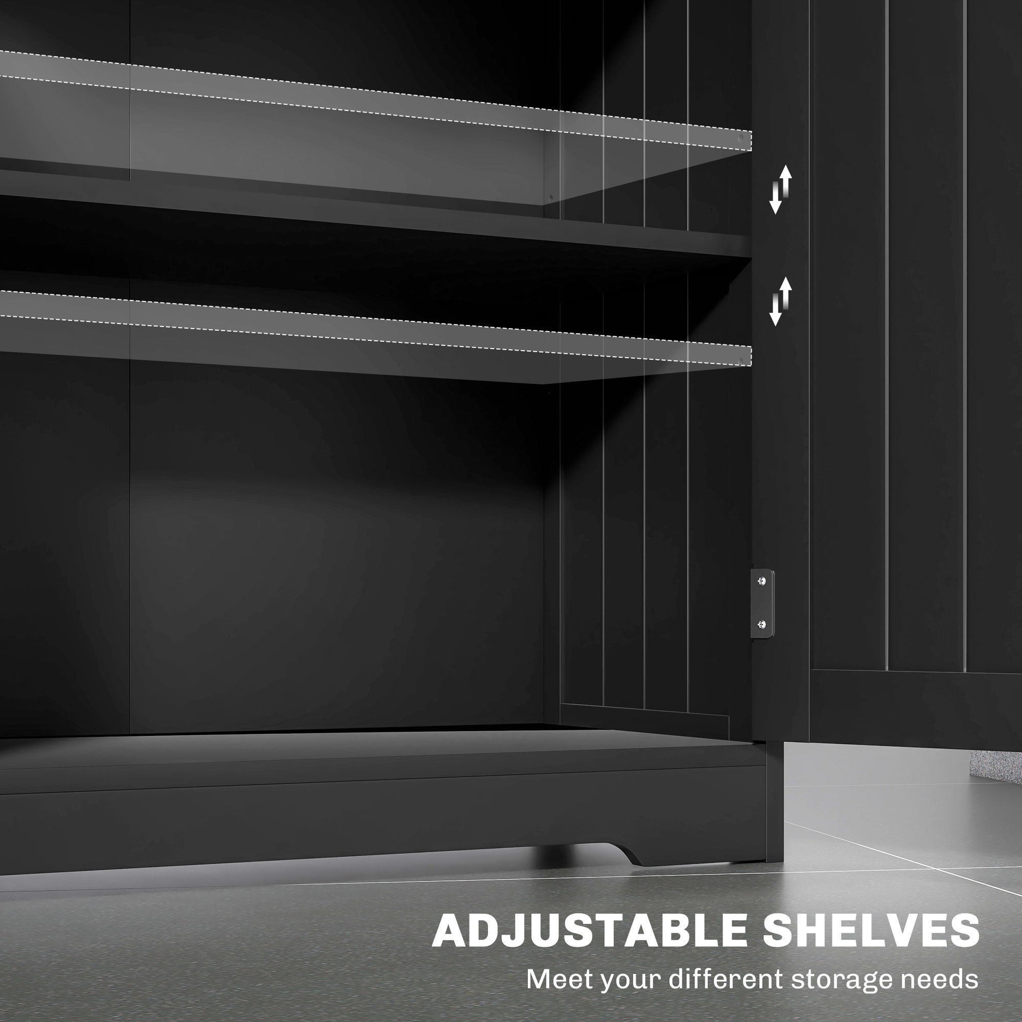 kleankin Freestanding Bathroom Storage Cabinet, Floor Cupboard with 2 Drawers, Adjustable Shelf, for Bathroom, Living Room or Entryway, Black