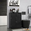 kleankin Freestanding Bathroom Storage Cabinet, Floor Cupboard with 2 Drawers, Adjustable Shelf, for Bathroom, Living Room or Entryway, Black