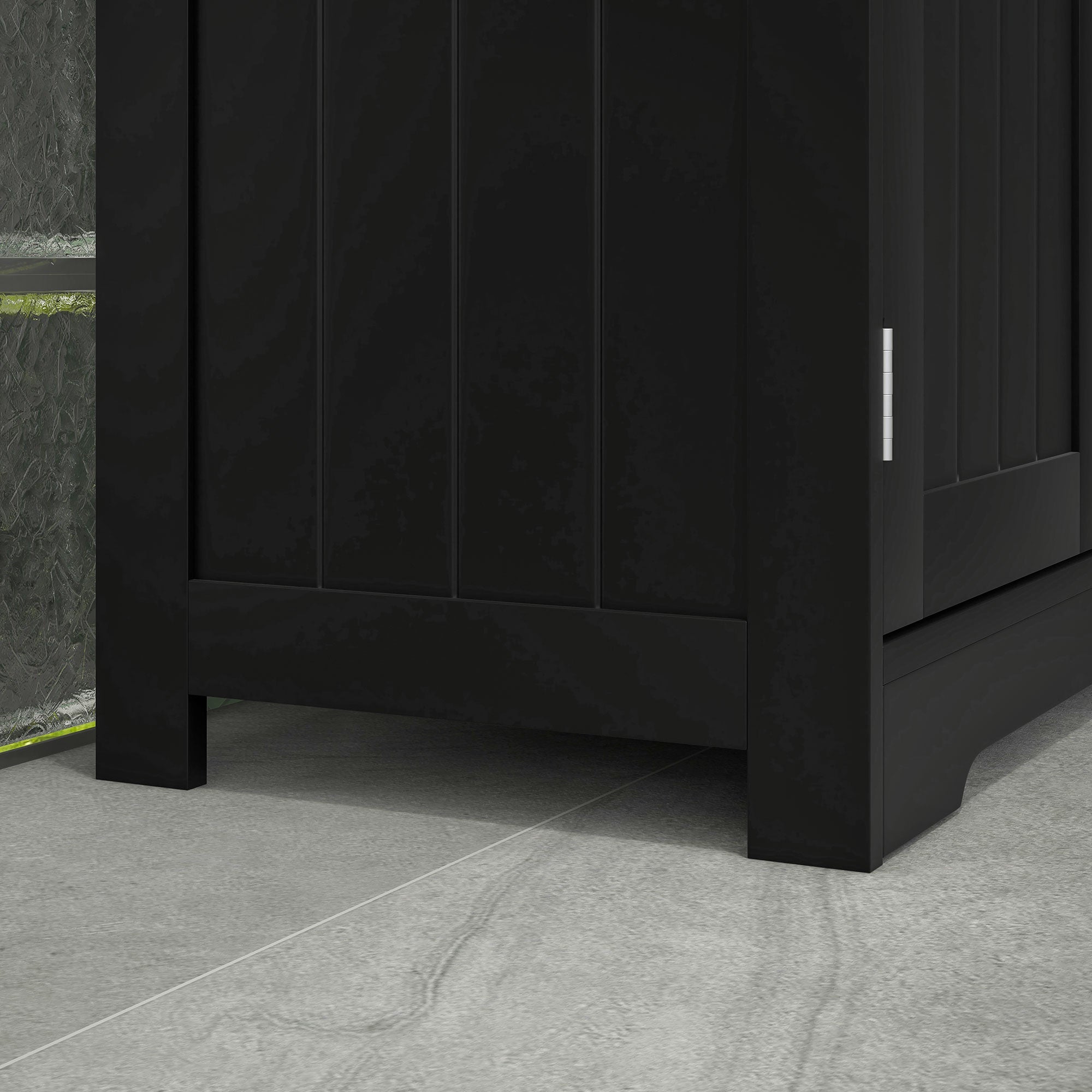 kleankin Freestanding Bathroom Storage Cabinet, Floor Cupboard with 2 Drawers, Adjustable Shelf, for Bathroom, Living Room or Entryway, Black