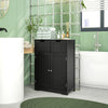 kleankin Freestanding Bathroom Storage Cabinet, Floor Cupboard with 2 Drawers, Adjustable Shelf, for Bathroom, Living Room or Entryway, Black