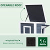 PawHut 2 Story Outdoor Cat House, Outdoor Cat Enclosure Wooden Cat Shelter with Windows, Platforms, Openable Top, Asphalt Roof, Grey