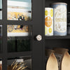 HOMCOM Kitchen Pantry, Buffet with Hutch with 3 Storage Cabinets, 2 Open Shelves and Large Countertop, Black