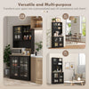 HOMCOM Kitchen Pantry, Buffet with Hutch with 3 Storage Cabinets, 2 Open Shelves and Large Countertop, Black