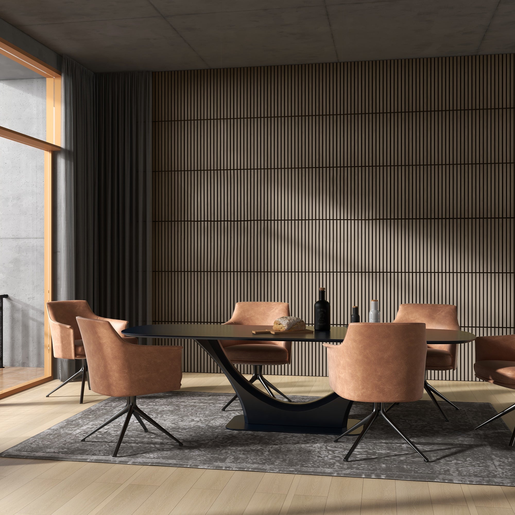 HOMCOM 24 x 24 Inches 3D Faux Wood Wall Panels, 4 Pack Acoustic Panels, Sound Absorbing and Proof Slat Wall For Interior Wall Decor, Home, Office, Studio, Walnut Brown