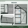 Outsunny 6' x 6' x 6.6' Polycarbonate Greenhouse, Walk-In Green House Kit Garden, Plants Grow, Galvanized Sheet Aluminum Frame with Rain Gutter, Vent and Sliding Door, Grey