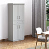 HOMCOM 72" Tall Kitchen Pantry Cabinet, Freestanding Kitchen Storage Cabinet with 4 Doors, Drawer and 3 Adjustable Shelves, Grey