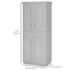 HOMCOM 72" Tall Kitchen Pantry Cabinet, Freestanding Kitchen Storage Cabinet with 4 Doors, Drawer and 3 Adjustable Shelves, Grey