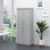 HOMCOM 72" Tall Kitchen Pantry Cabinet, Freestanding Kitchen Storage Cabinet with 4 Doors, Drawer and 3 Adjustable Shelves, Grey