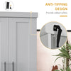 HOMCOM 72" Tall Kitchen Pantry Cabinet, Freestanding Kitchen Storage Cabinet with 4 Doors, Drawer and 3 Adjustable Shelves, Grey