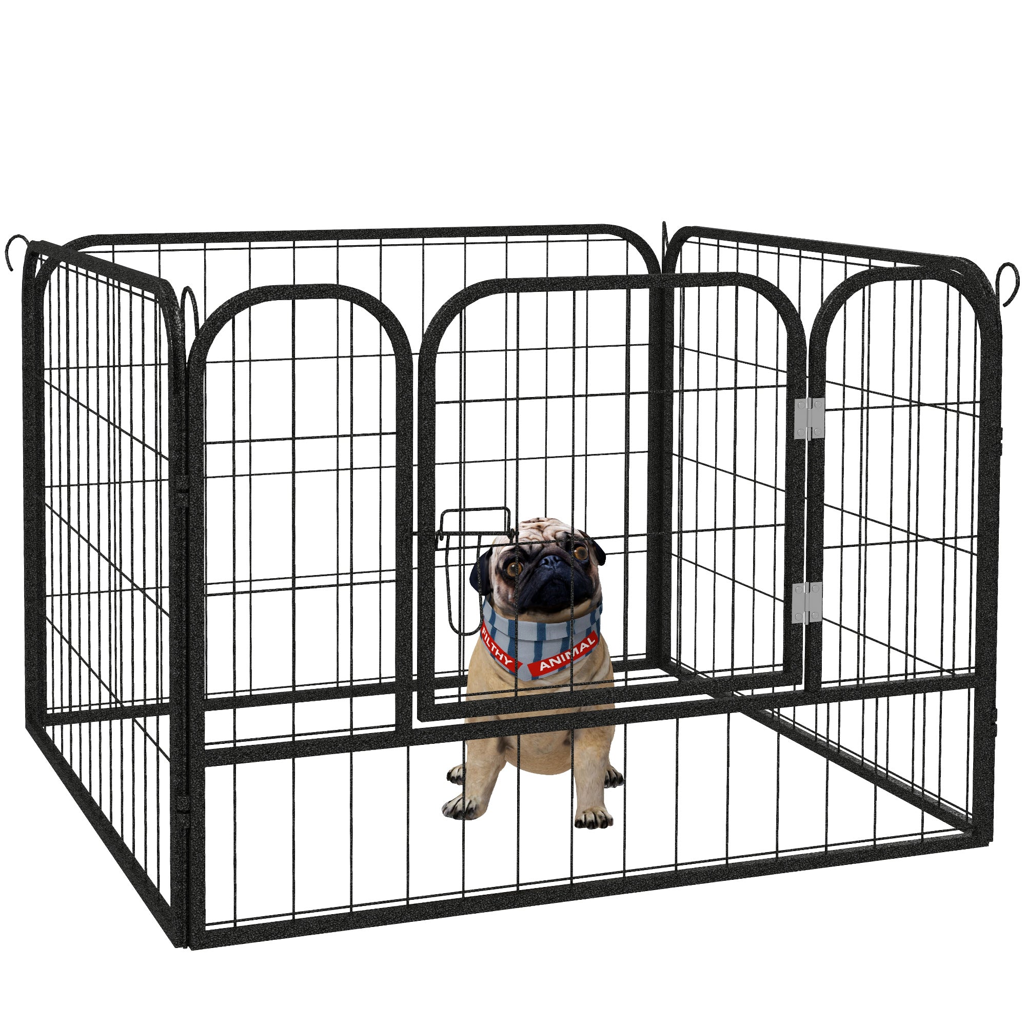 PawHut Heavy Duty Dog Playpen, 4 Panel Puppy Pen, Foldable Dog Kennel Both Indoor Outdoor Use Collapsible Design 82L x 82W x 60H (cm)