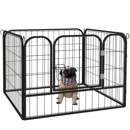 PawHut Heavy Duty Dog Playpen, 4 Panel Puppy Pen, Foldable Dog Kennel Both Indoor Outdoor Use Collapsible Design 82L x 82W x 60H (cm)