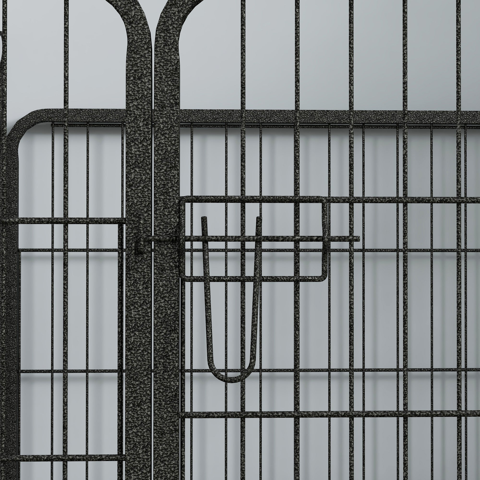 PawHut Metal Pet Playpen Puppy Dog Exercise Fence Pen with Gate Door Indoor Outdoor for Small Animal Rabbit, 32.25"x32.25"x23.5"