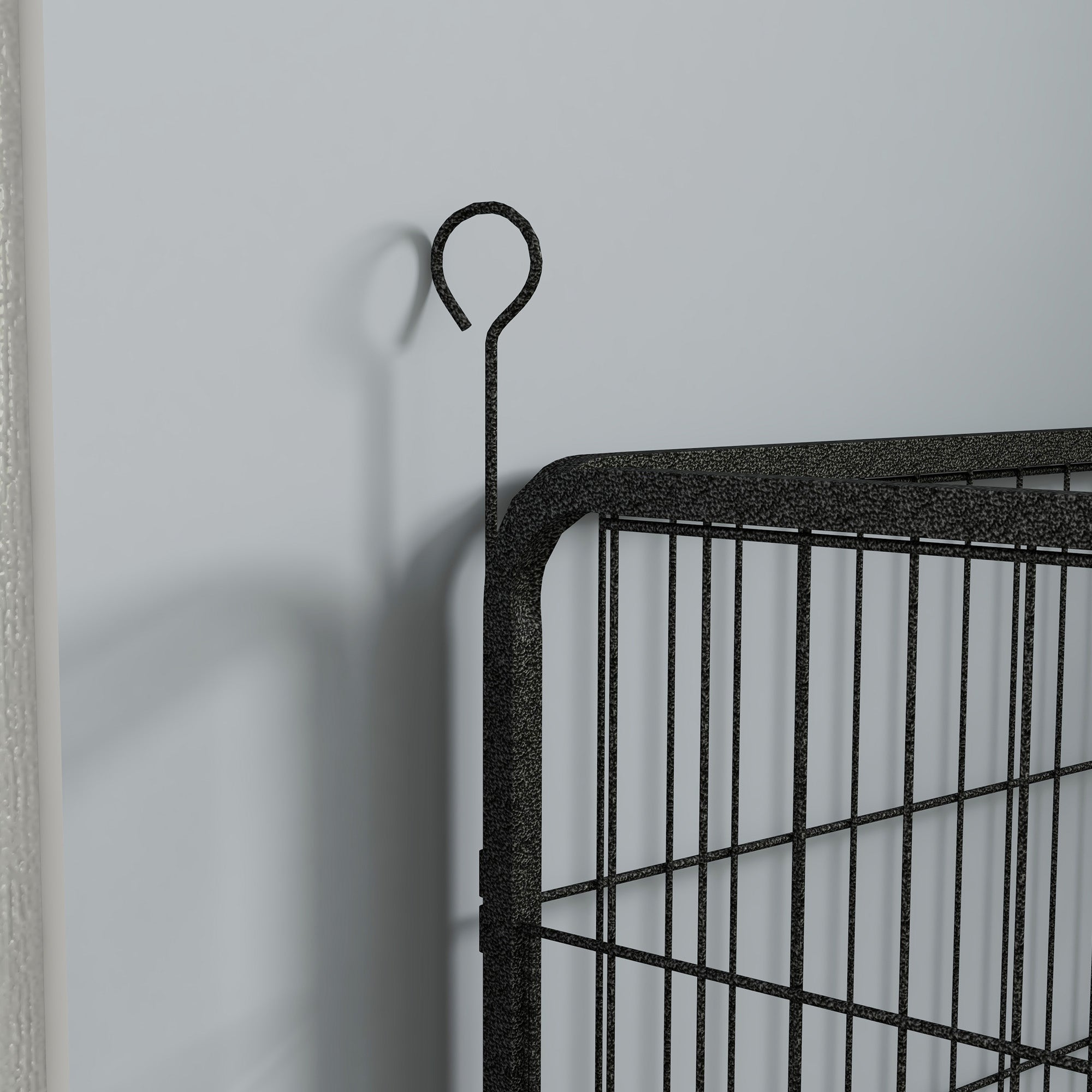 PawHut Metal Pet Playpen Puppy Dog Exercise Fence Pen with Gate Door Indoor Outdoor for Small Animal Rabbit, 32.25"x32.25"x23.5"