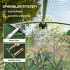 Outsunny 20' x 10' Tunnel Greenhouse with Sprinkler System, Walk-in Green House with Wide Roll-up Door, 12 Mesh Windows, Galvanised Steel Frame, Green