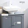 HOMCOM Under Sink Bathroom Cabinet with 2 Doors and Shelf, Pedestal Sink Bathroom Vanity Furniture, Grey