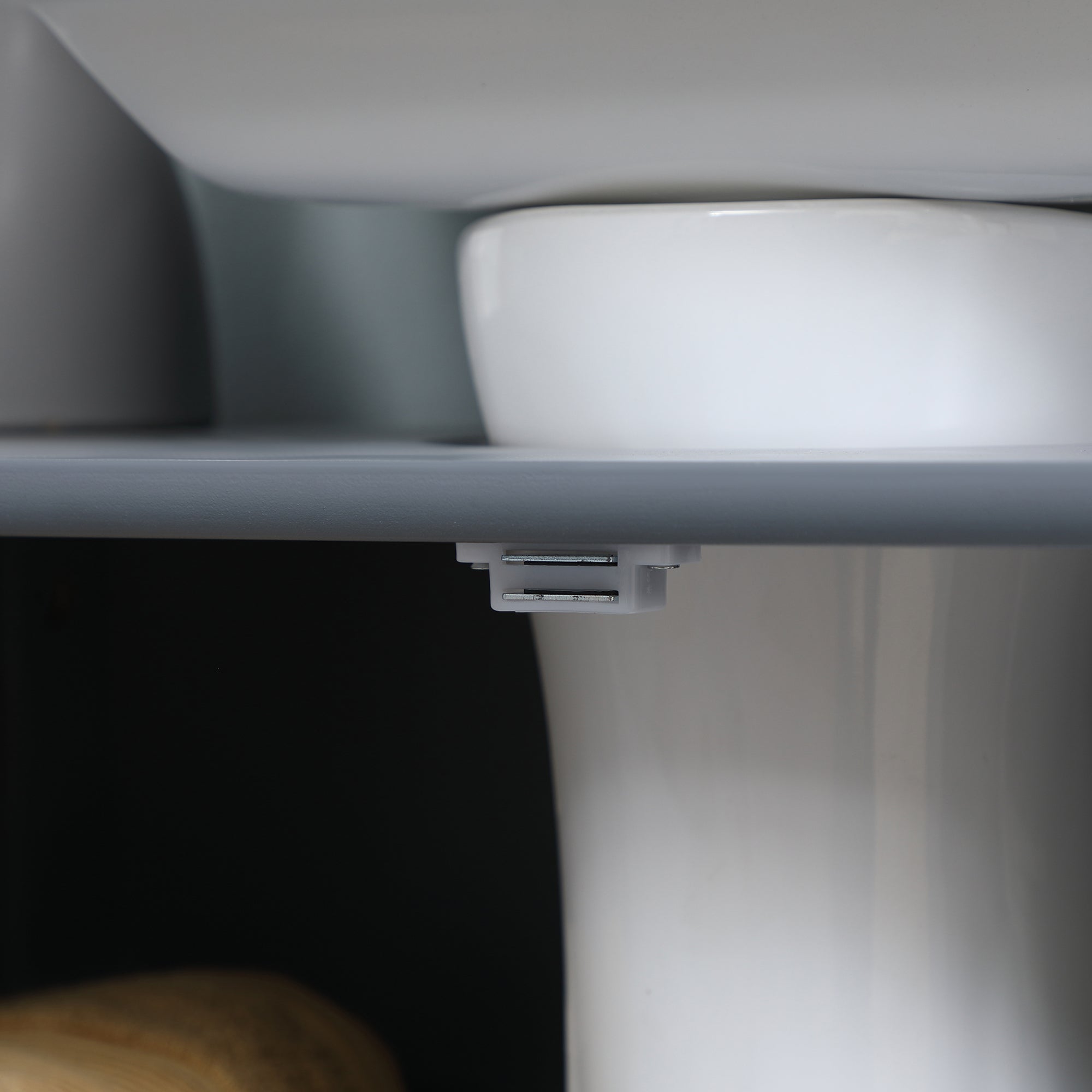 HOMCOM Under Sink Bathroom Cabinet with 2 Doors and Shelf, Pedestal Sink Bathroom Vanity Furniture, Grey