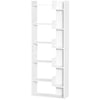 HOMCOM 6-Tier Tall Bookcase, Modern Storage Bookshelf, Display Shelves, Floor Standing Shelving, Display Rack for Living Room, Home Office, White