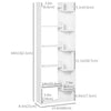 HOMCOM 6-Tier Tall Bookcase, Modern Storage Bookshelf, Display Shelves, Floor Standing Shelving, Display Rack for Living Room, Home Office, White
