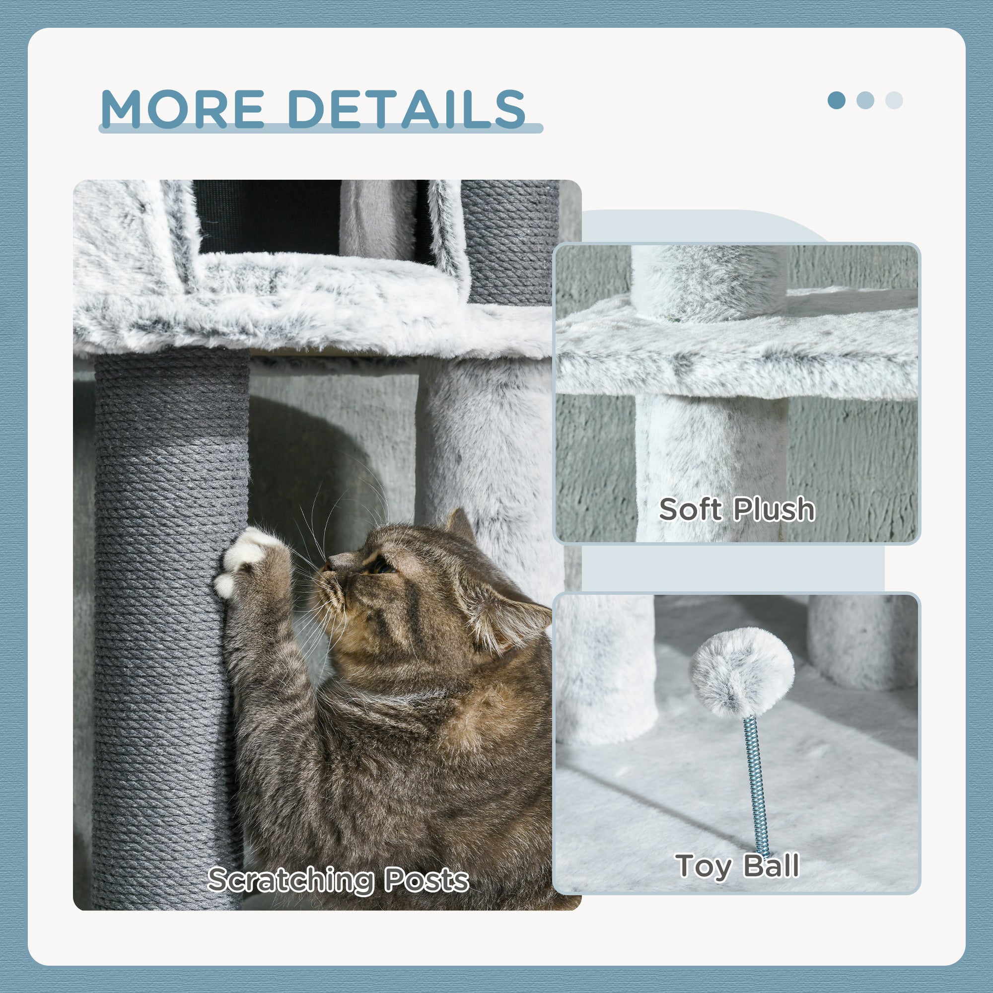 PawHut Floor to Ceiling Cat Tree for Large Cats, 89"-100" Adjustable Height Cat Climbing Tower w/ Hammock, Scratching Posts, Condo, Perches, Toy Ball, Anti-tip Kit, Grey