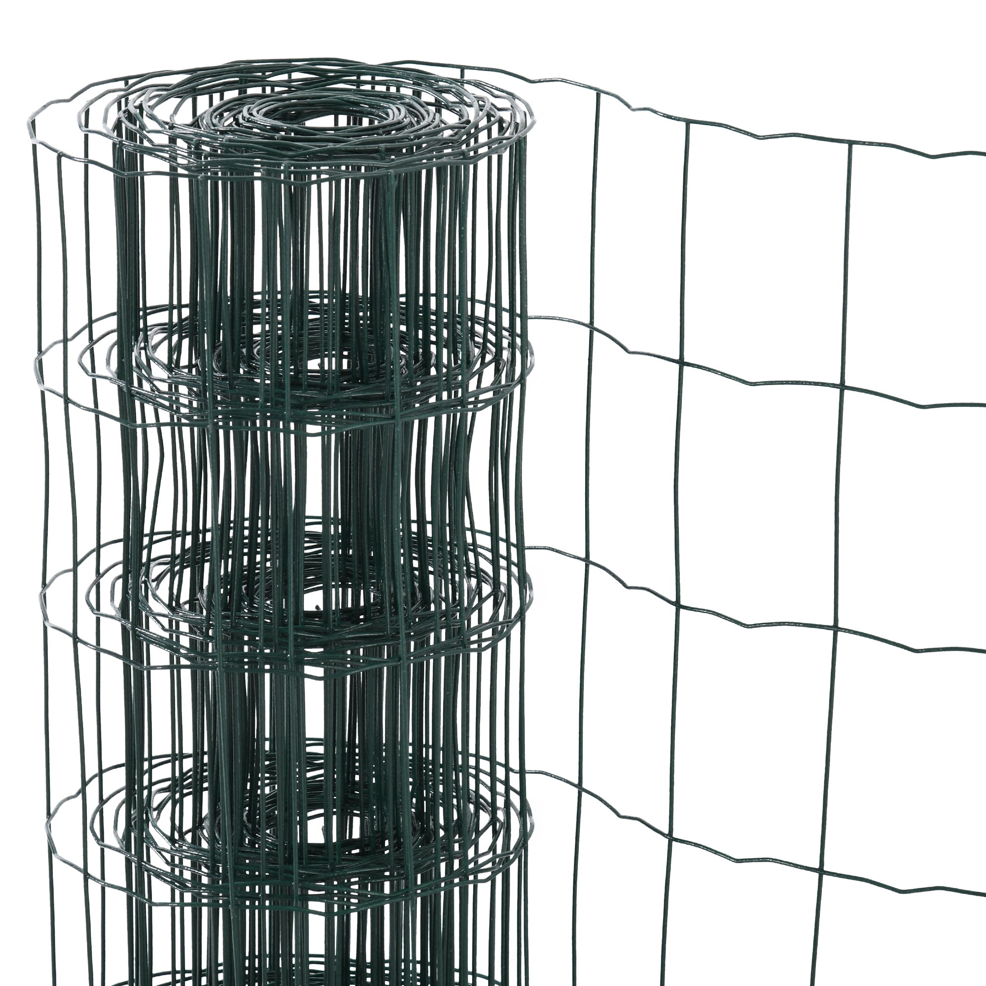 PawHut 1M x 10M Chicken Wire Mesh Roll Rabbit Poultry Animal Fence PVC Coated Steel Metal Garden Netting Fencing