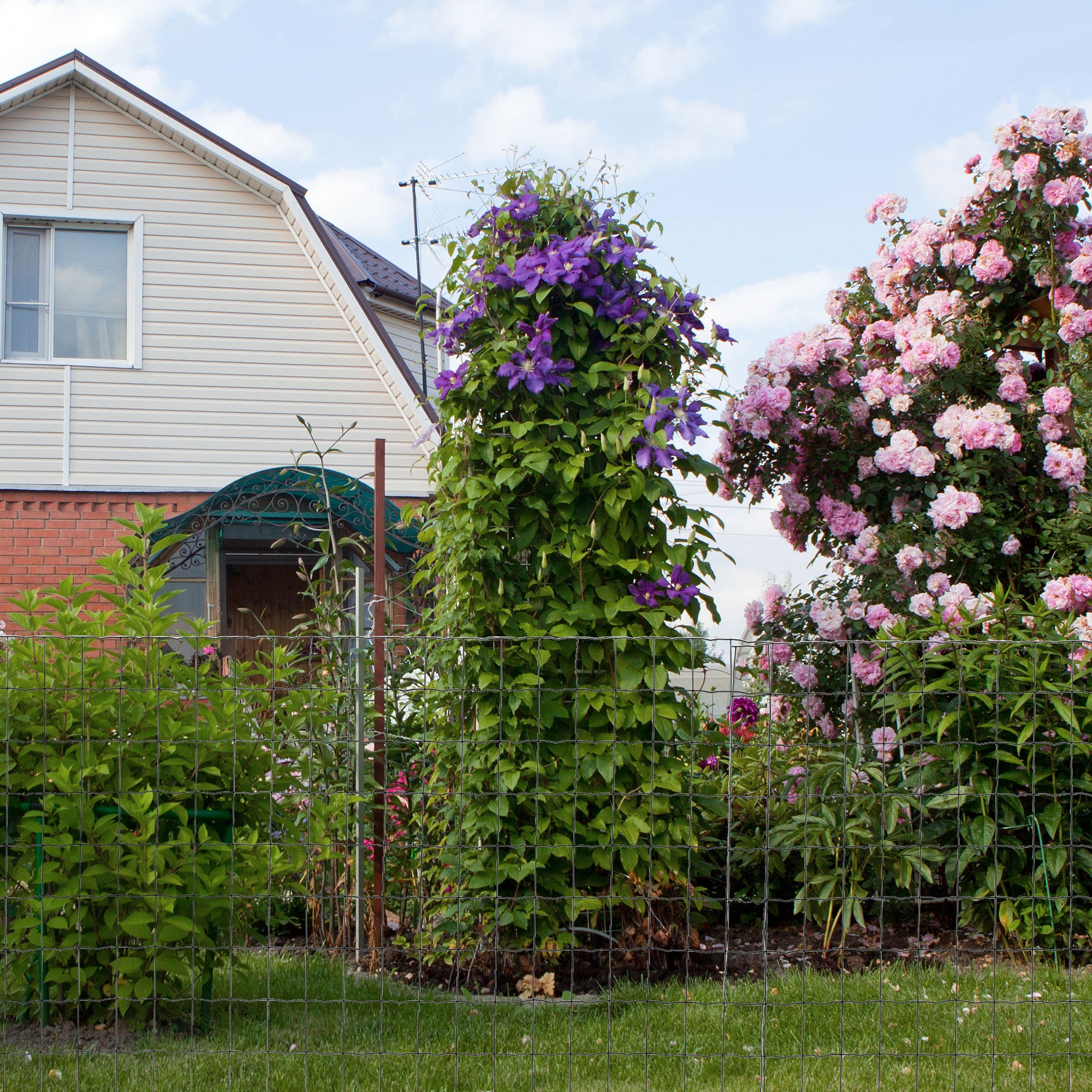 PawHut 1M x 10M Chicken Wire Mesh Roll Rabbit Poultry Animal Fence PVC Coated Steel Metal Garden Netting Fencing